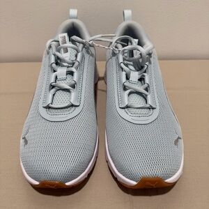 Puma Light Gray Mesh Sneakers with Gum Soles